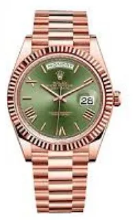 Rolex Day-Date 40 228235 40mm Everose gold Olive green