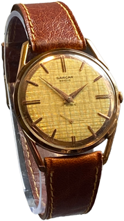 Sarcar Gents 1970u2019s Dress Watch red gold plated$steel