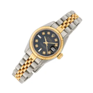 Rolex Lady-Datejust 69173 30mm Yellow gold and Stainless steel Black