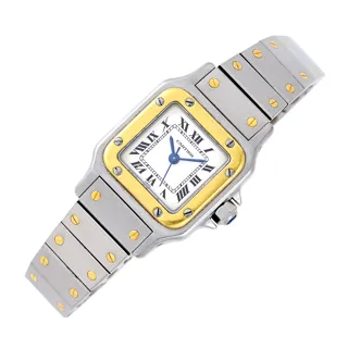 Cartier Santos 24mm Yellow gold and Stainless steel White