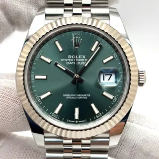 Rolex Datejust 41 126334-0028 41mm White gold and Stainless steel Green