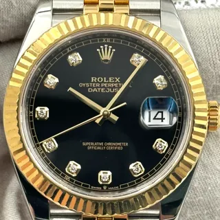 Rolex Datejust 41 126333-0006 41mm Yellow gold and Stainless steel Black