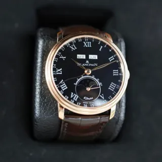 Blancpain Villeret 6639-3637-55b 42mm Red gold Black