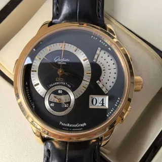 Glashütte PanoRetroGraph 60-01-04-03-04 39mm Rose gold Black