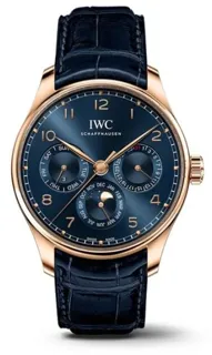 IWC Portuguese Perpetual Calendar IW344205 42.5mm Yellow gold Blue