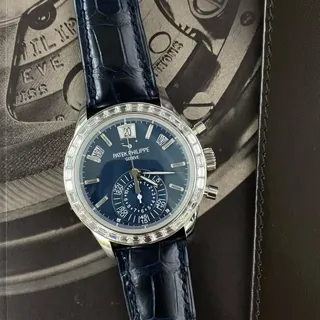 Patek Philippe Annual Calendar Chronograph 5961P-001 40.5mm Platinum Blue