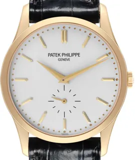 Patek Philippe Calatrava 5196j 37mm Yellow gold Silver opaline