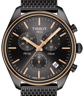 Tissot PR 100 T101.417.23.061.00 41mm Rose gold and Stainless steel Gray