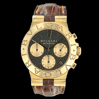 Bulgari Diagono Chronograph CH 35 G 35mm Yellow gold Black