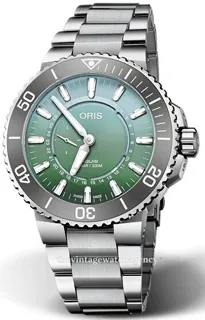 Oris Aquis 01 743 7734 4197-SET (V772952) 43.5mm Brushed/polished steel Green