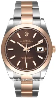 Rolex Datejust 126301-0001 Rose gold and Stainless steel Brown