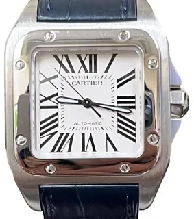 Cartier Santos 100 2878 33mm Steel White