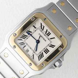 Cartier Santos Galbée 1566 29mm Gold/Steel White