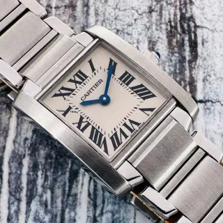 Cartier Tank Française 3217 20mm Steel White