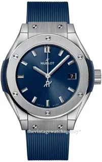 Hublot Classic Fusion 591.NX.7170.RX 29mm brushed/polished titanium Blue