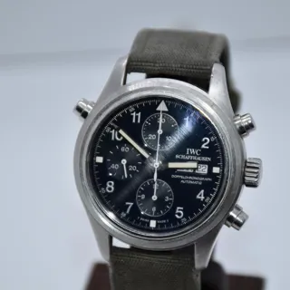 IWC Pilot Double Chronograph IW3713 42mm Platinum Blue