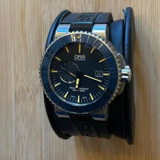 Oris Aquis 01 643 7654 7185 43mm Titanium Blue