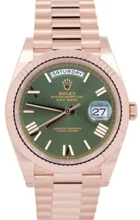 Rolex Day-Date 40 228235 40mm Everose gold Green