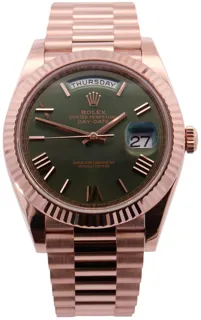 Rolex Day-Date 40 228235 40mm Everose gold Olive