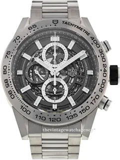 TAG Heuer Carrera CAR2A8A.BF0707 45mm Titanium and Stainless steel Skeletonized