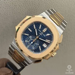 Patek Philippe Nautilus 5980/1AR-001 40.5mm Rose gold and Stainless steel Blue