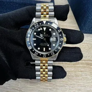 Rolex GMT-Master 16753 (TWO-TONE) 40mm Gold/Steel Black