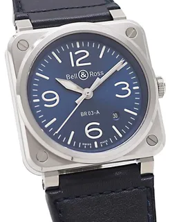 Bell & Ross Instruments BR03A-BLU-ST/SCA 41mm Stainless steel Blue