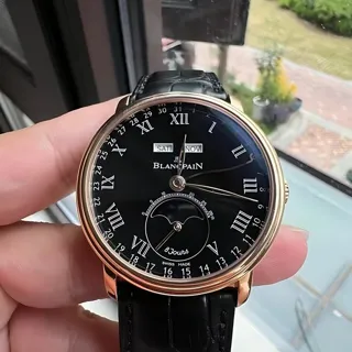 Blancpain Villeret 6639-3637-55b 42mm Red gold Black