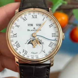 Blancpain Villeret 6639A-3631-55B 42mm Red gold White