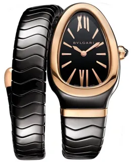 Bulgari Serpenti Spiga 102735 35mm Ceramic Black