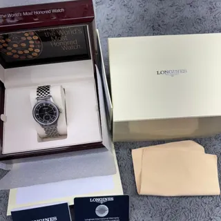 Longines Heritage L28284532 38.5mm Stainless steel Black