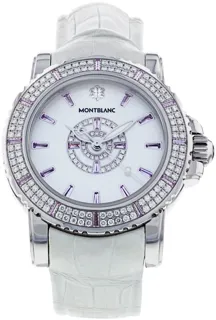 Montblanc Sport 104260 38mm Stainless steel mother of pearl white$diamond$pink sapphire