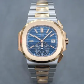 Patek Philippe Nautilus 5980/1AR-001 40.5mm Rose gold and Stainless steel Blue