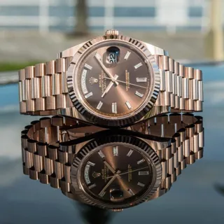 Rolex Day-Date 40 228235 40mm Everose gold Brown