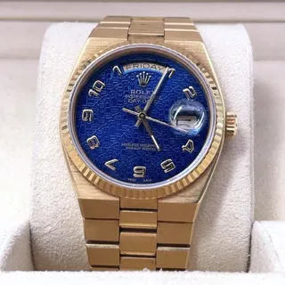 Rolex Day-Date Oysterquartz 19018 (DAY-DATE  (UP TO 2000)) 36mm Yellow gold Blue