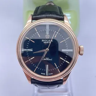 Rolex Cellini 50505 39mm Rose gold Black