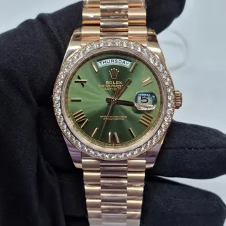 Rolex Day-Date 40 228345 40mm Rose gold Green