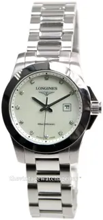 Longines Conquest L3.376.4.87.6 Stainless steel White Mother of pearl