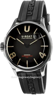 U-Boat Darkmoon 9018/A brushed/polished steel Black