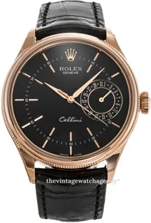 Rolex Cellini 50515-0011 39mm Rose gold Black