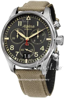 Alpina Startimer Pilot AL-372BGR4S6 44mm Stainless steel Gray