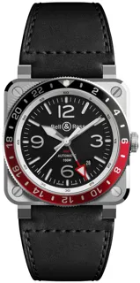 Bell & Ross BR039 BR0393-BL-ST/SCA Stainless steel Black