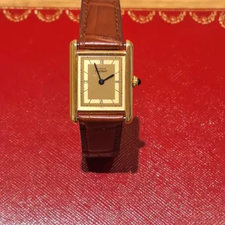 Cartier Tank Vermeil 590005 23mm Silver Champagne