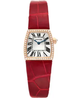 Cartier La Dona Rose Gold Diamond Red Strap Ladies Watch WE600651 Rose gold Silver