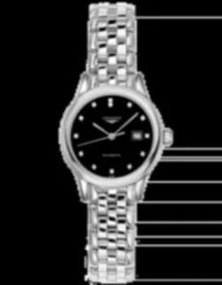 Longines Flagship L4.374.4.57.6 Stainless steel Black