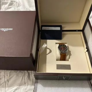 Longines Heritage L37744602 42mm Stainless steel Brown