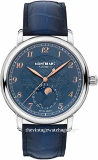 Montblanc Star Legacy 129630 42mm brushed/polished steel Blue