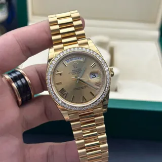 Rolex Day-Date 228348RBR-0003 40mm Yellow gold Champagne