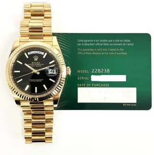 Rolex Day-Date 40 228238 40mm Yellow gold Black