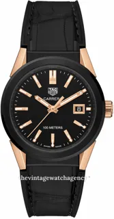 TAG Heuer Carrera Lady WBG1350.FC6418 36mm 18 carat rose gold Black